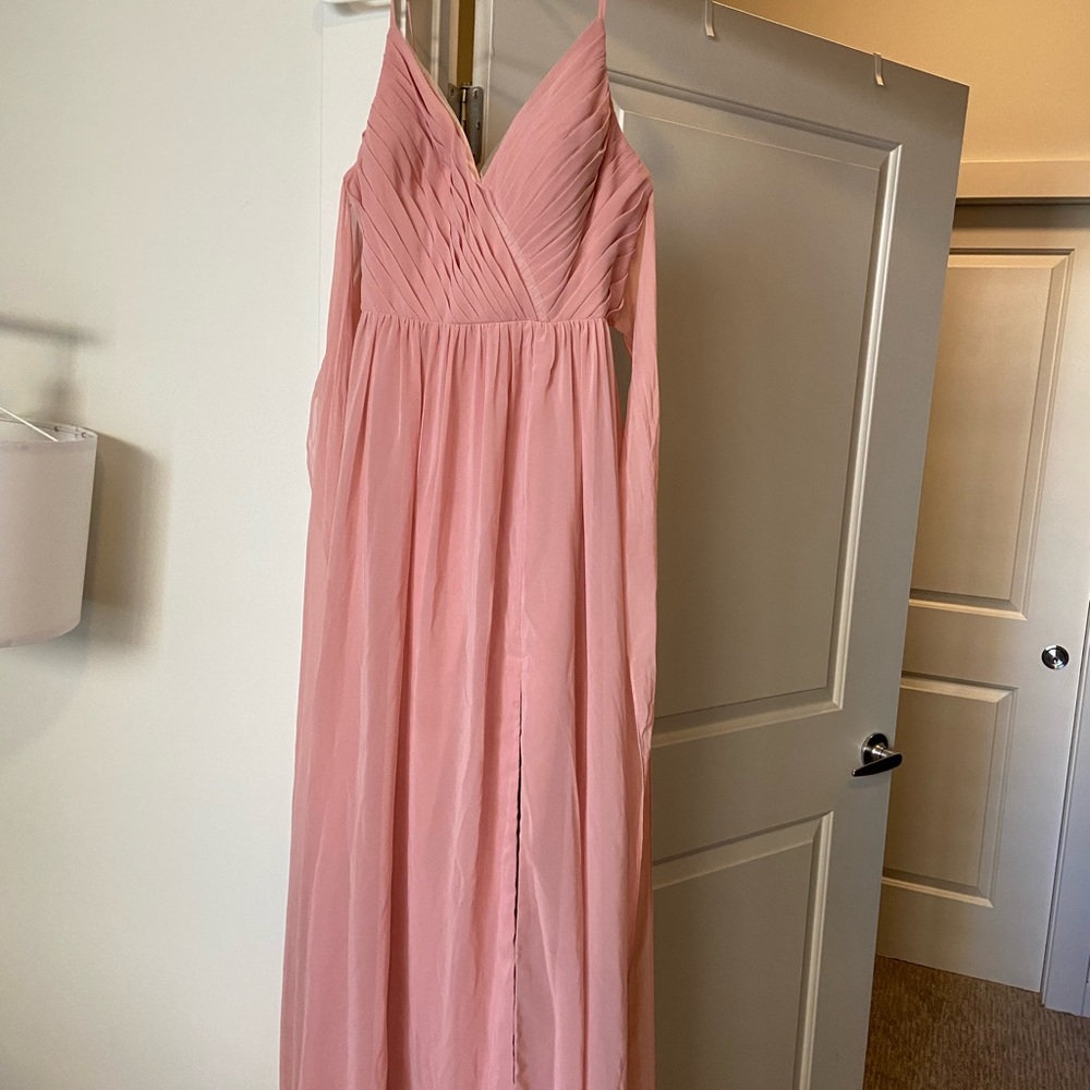 Azazie Rosette Pleated Maxi Dress bridesmaid - Picture 6 of 6